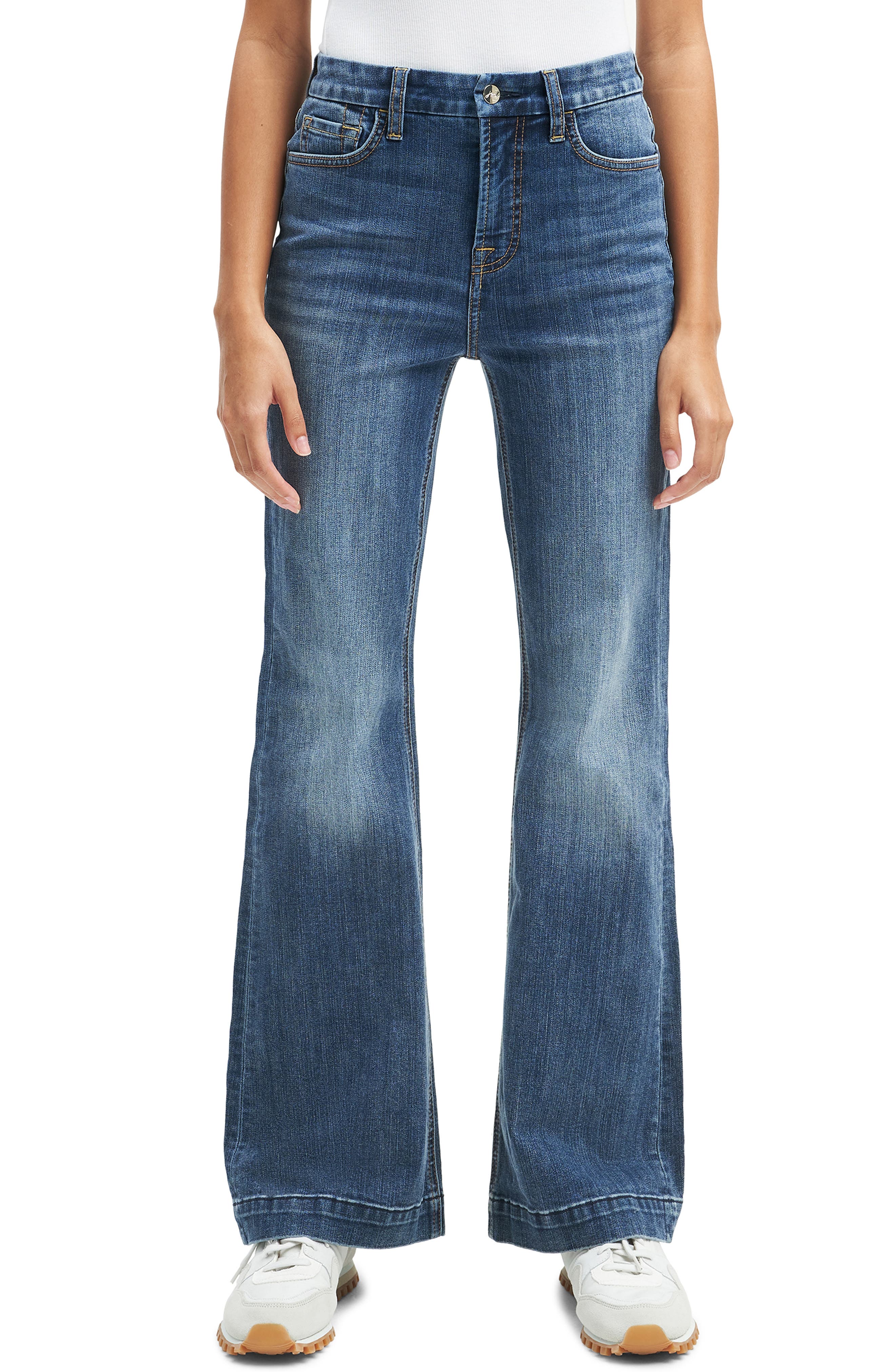 7 For All Mankind Womens Flare Wide Leg Jean 